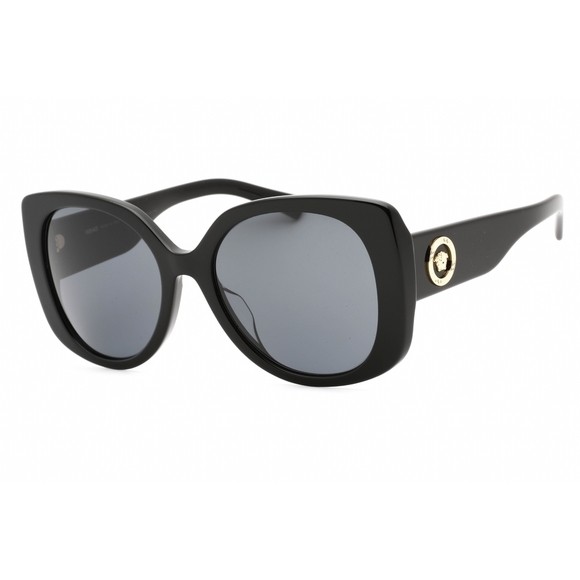 NWT Versace VE4387F Black Oversized 56mm Sunglasses